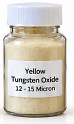 Tungsten Tri Oxide (WO₃) Powder — 12–15 Micron sample bottle